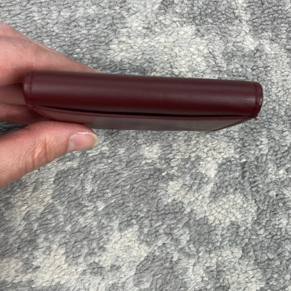 Cartier Burgundy Leather Mini Compact Wallet Pouch Must Line Square Coin Purse - Picture 6 of 17